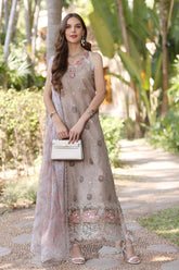 Noor By Saadia Asad Unstitched 3 Piece Eid Luxury Laserkari Suit-08-B
