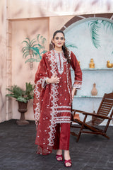 Dressline Al Umer Textile New Stitched Fancy Emb Chikankari Lawn Fancy Emb Organza Dupatta Collection