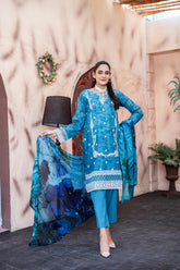 Dressline Al Umer Textile New Stitched Fancy Emb Chikankari Lawn Fancy Printed Dupatta Collection