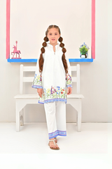 Dhaga Stitched 2 Piece Premium Cotton Lawn Kids Suit-TYLA