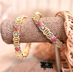 Made For Her Bloom Zircon Bangles – Ruby - KKB1014