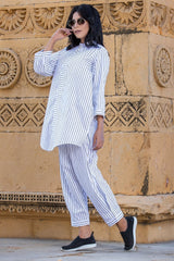 Urban Cut Co-Ord Set ( Two Piece)- COTTON