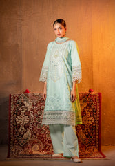 Abeera Exclusive Stitched 3 Piece Festive Premium Lawn Suit-Verdelle
