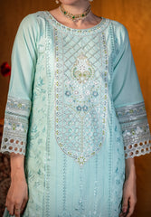 Abeera Exclusive Stitched 3 Piece Festive Premium Lawn Suit-Verdelle