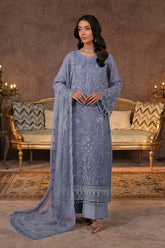 Lamisah Zebaish by Lavish Unstitched 3 Piece Luxury Chiffon Suit-10-Periwinkle