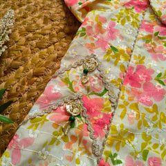 Hiba Fashion Pink Chikankari Digital printed 2 PC Festive Dress (FSE-002)