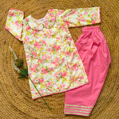 Hiba Fashion Pink Chikankari Digital printed 2 PC Festive Dress (FSE-002)