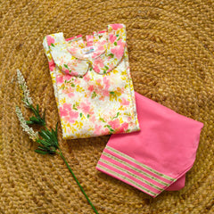 Hiba Fashion Pink Chikankari Digital printed 2 PC Festive Dress (FSE-002)