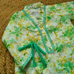 Hiba Fashion Green Chikankari Digital printed 2 PC Festive Dress (FSE-003)