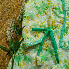 Hiba Fashion Green Chikankari Digital printed 2 PC Festive Dress (FSE-003)