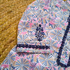 Hiba Fashion Pink and Blue Embroidered 2 pcs festive dress-(FSE-001)