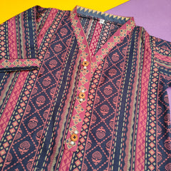 Hiba Fashion Blue 1 PC Kurti (BFT-003)