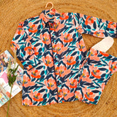 Hiba Fashion Blue and Orange printed Lawn Co-ord Set (BSCS-003)