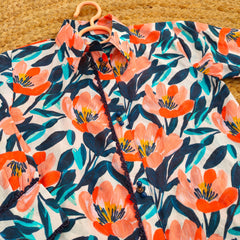 Hiba Fashion Blue and Orange printed Lawn Co-ord Set (BSCS-003)