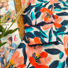 Hiba Fashion Blue and Orange printed Lawn Co-ord Set (BSCS-003)