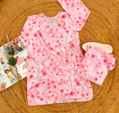 Hiba Fashion Pink Angrakha Style 2 PC Lawn Suit (BSCS-002)