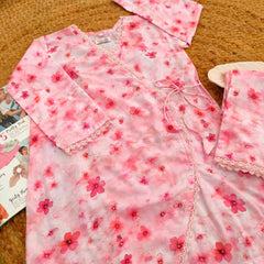 Hiba Fashion Pink Angrakha Style 2 PC Lawn Suit (BSCS-002)