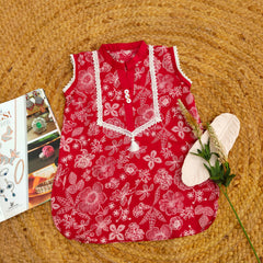 Hiba Fashion Red and white 2 PC Lawn suit (BFT-0013)