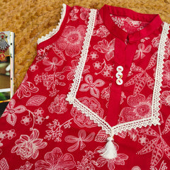 Hiba Fashion Red and white 2 PC Lawn suit (BFT-0013)