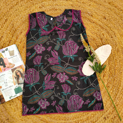 Hiba Fashion Black and purple 2 PC Lawn suit (BFT-0014)