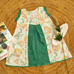 Hiba Fashion Offwhite and seagreen 1 PC Kurti (BFT-0012)