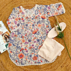 Hiba Fashion Off-white and gray 2 PC Lawn suit (BFT-008)