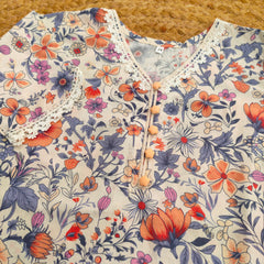 Hiba Fashion Off-white and gray 2 PC Lawn suit (BFT-008)