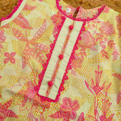 Hiba Fashion Pastel green and pink 2 PC Lawnsuit (BFT-006)