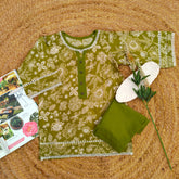 Hiba Fashion Olive green 2 PC Lawn suit (BFT-005)