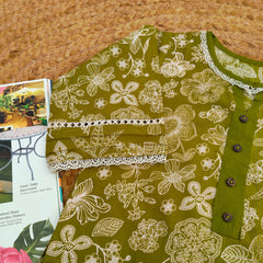 Hiba Fashion Olive green 2 PC Lawn suit (BFT-005)