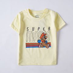 Kjunction Boys Half Sleeves-Printed T-Shirt (Mario)