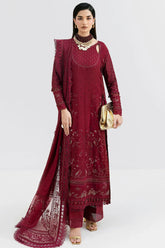 Luxe By Imrozia Serene Unstitched 3 Piece Luxury Formals Collection'2025-S-1089-Scarlet
