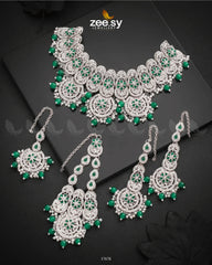 Panoramic Necklace Silver Green - Zeesy Jewellery