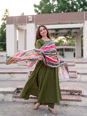 Tng By Md Odhni Collection-Phool Stripes Odhni (Light Multi)