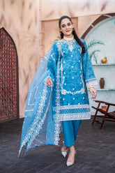 Dressline Al Umer Textile New Stitched Fancy Emb Chikankari Lawn Fancy Emb Organza Dupatta Collection