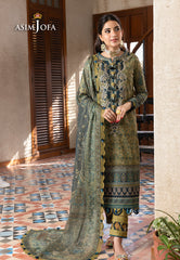 Asim Jofa Rania Pre-Winter '23 Ajrw-14 Designers Stitched Embroidered Slub 3 Pcs