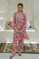 Khanak Stitched Kids-Pink 2Pcs Co Ord Set KST 201