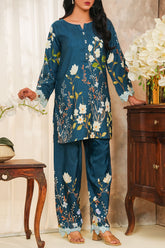 Hazel By Aizal Stitched Co Ords Slub Linen Winter Vol-02 Suit-AHZL-10-Till Green