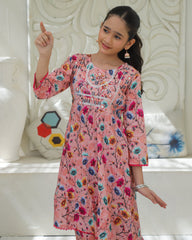 Khanak Stitched Kids-Pink 2Pcs Co Ord Set KST 201