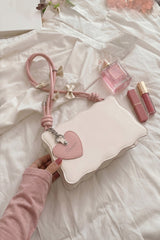 Fineur Handbag Baggie - Off White (Pink Strap)