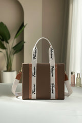 Dark Brown Jute tote bag Chloe style with fineur branding for girls Pakistan