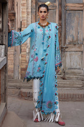 Elan Unstitched 3 Piece Luxury Lawn Suit-11-A-Isla Bleu