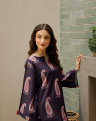 Everywear by Qariney Stitched 2 Piece Collection'2025-Midnight Paisley