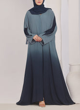 Hijab Ul Hareem Two Tone Navy Blue Gradient Abaya - 0121-R-1014