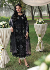 Tales Of Petals By Sardinia Unstitched 3 Piece Luxury Summer Suit-MIDNIGHT BLOOM