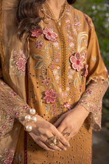 Mehru By Zebtan Unstitched 3 Piece Luxury Lawn Spring Suit-Mehru MZ-02