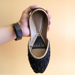 On Your Feets Emb Khussa-Luminous Lily (Black)