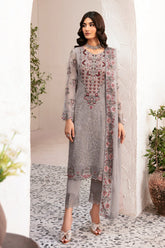 Rangoon By Ramsha Unstitched 3 Piece Luxury Emb Chiffon Vol-12 Suit-D-1210