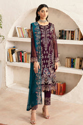 Rangoon By Ramsha Unstitched 3 Piece Luxury Emb Chiffon Vol-12 Suit-D-1211