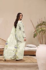 Feathers Unstitched 3 Piece Digital Printed Lawn Summer Suit-WHITE BOUQUET-FT242